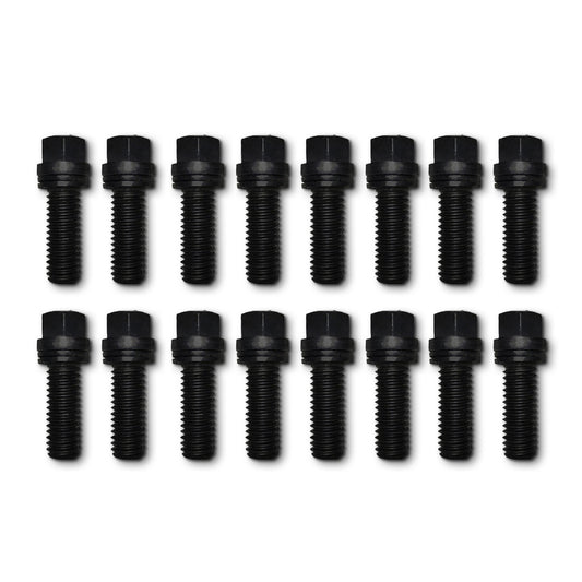 Proform Wedge-Locking Header Bolts; Hex Head; 3/8 dia. X 1in; Blk Oxide Finish; 16 Pcs 66756