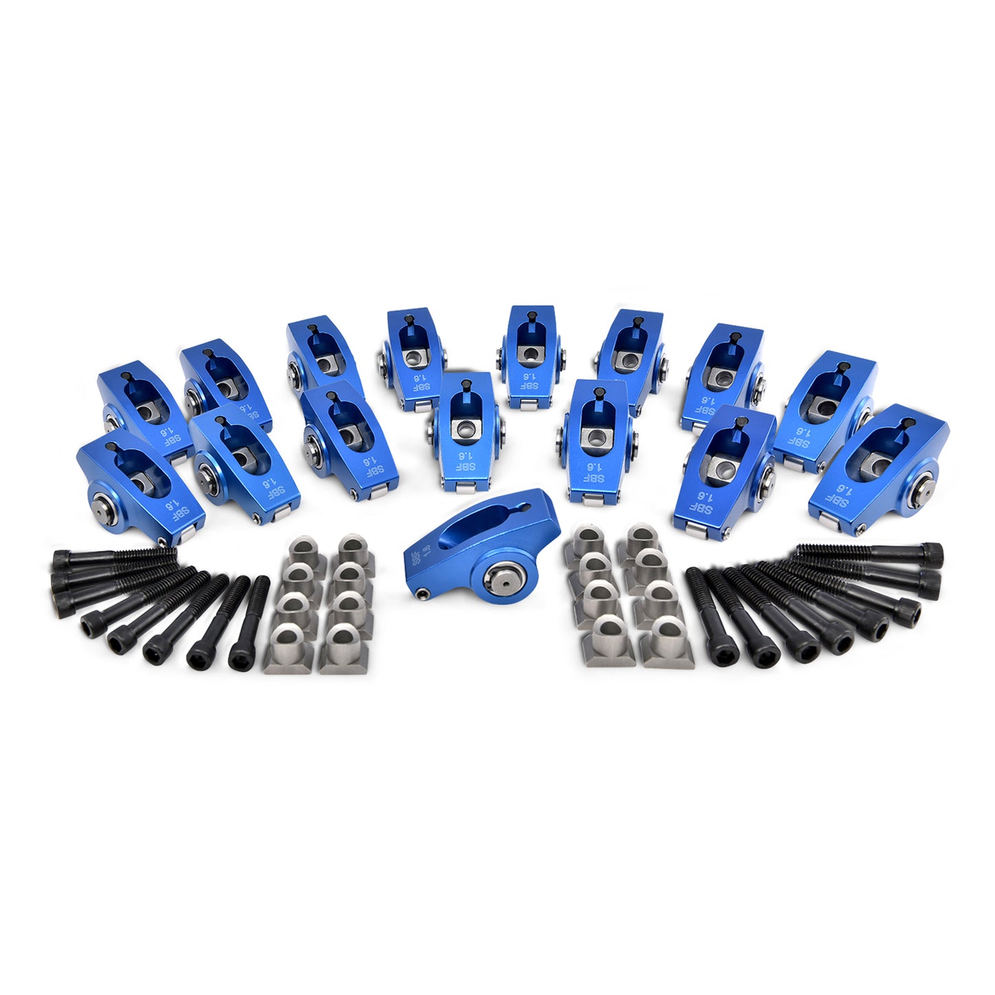 Proform Roller Rocker Arm Set; 1.6 Ratio 5/16 Stud; Pedestal Mount; Fits Ford 302HO/351W 66879