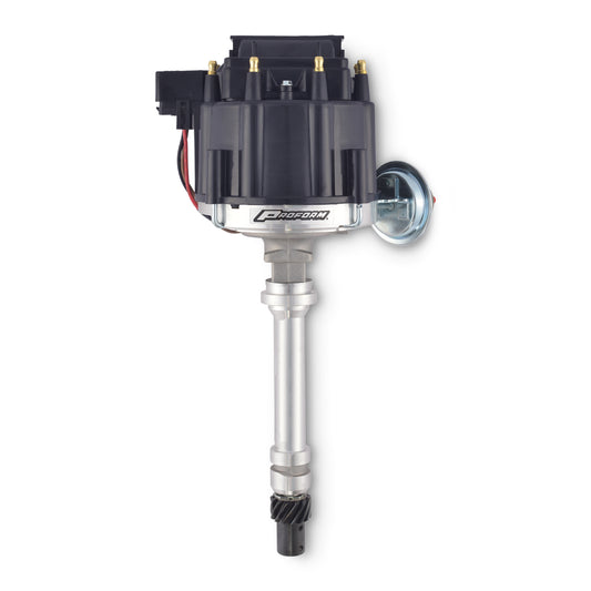 Proform HEI Distributor; Racing Type w/Vac-Adv; Black Cap; Polished; For Chevy V8 Engine 66941BKC