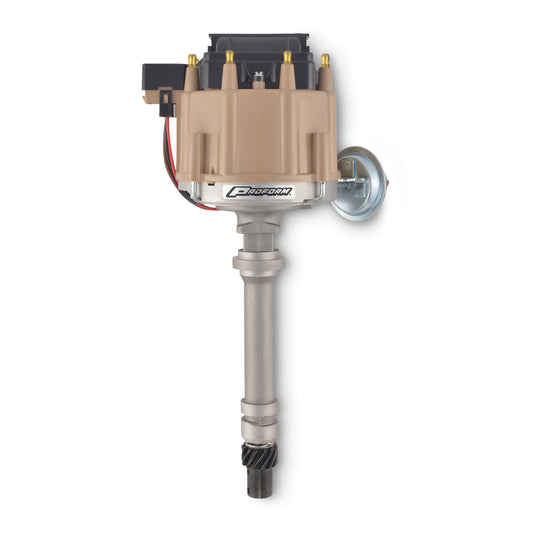 Proform HEI Distributor; Racing Type w/Vac-Adv; Tan Cap; Unpolished; Chevy V8 Engines 66941TUC