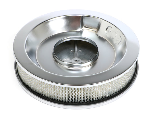Trans-Dapt Performance Round Air Cleaner Set Pinstripe (Ball-Milling); 14 In. Diameter 3 In. Tall- Aluminum 6700