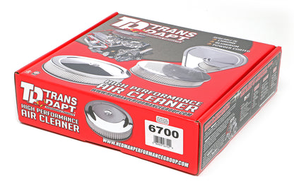 Trans-Dapt Performance Round Air Cleaner Set Pinstripe (Ball-Milling); 14 In. Diameter 3 In. Tall- Aluminum 6700