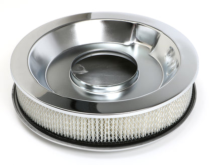 Trans-Dapt Performance Finned Aluminum Round Air Cleaner Set; 3 In. Tall 14 In. Diameter 5-1/8 In. Neck 6706