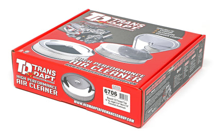 Trans-Dapt Performance Finned Aluminum Round Air Cleaner Set; 3 In. Tall 14 In. Diameter 5-1/8 In. Neck 6706