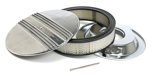 Trans-Dapt Performance Finned Aluminum Round Air Cleaner Set; 3 In. Tall 14 In. Diameter 5-1/8 In. Neck 6706