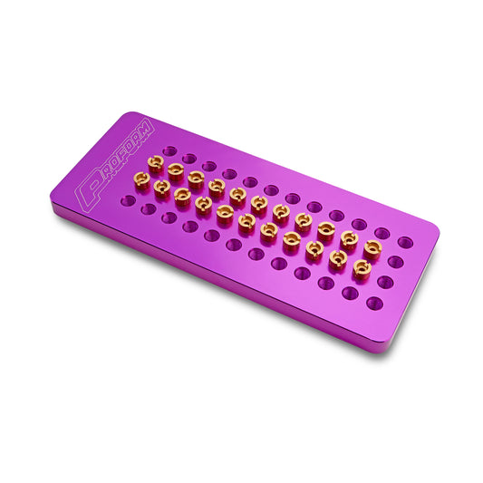 Proform Carburetor Jet Plate; Billet Aluminum; Holds 22 Pair of Jets; Purple Anodized 67115C