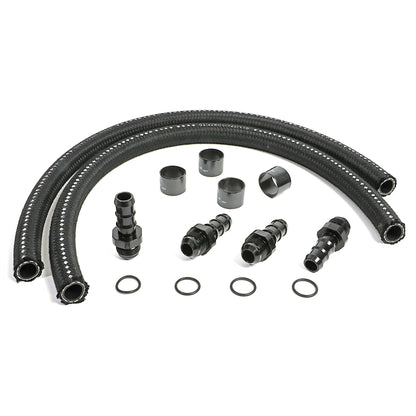 HAMBURGER'S PERFORMANCE PRODUCTS 30 IN. PREMIUM OIL LINES FOR HAMBURGER'S BILLET OIL FILTRATION KITS; 3/4 IN. I.D. HOSE; -12AN FITTINGS 1005