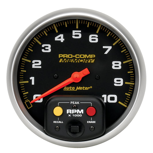 AutoMeter TACHOMETER 5 in. 0-10000 RPM IN-DASH W/PEAK MEMORY PRO-COMP 6801