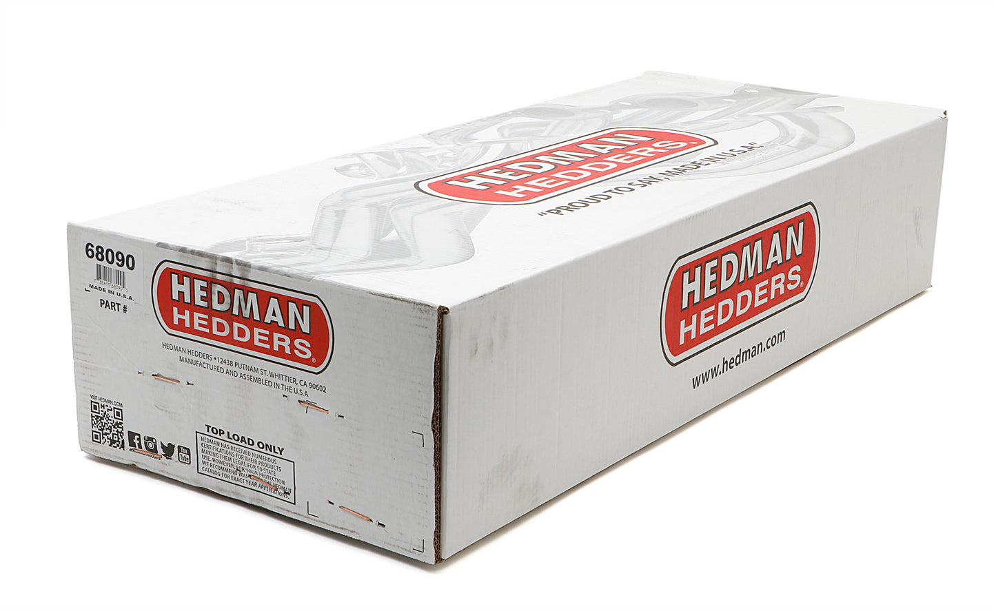 Hedman Hedders STANDARD UNCOATED HEADERS; 2 IN. TUBE DIA.; 3 IN. COLL.; FULL LENGTH DESIGN 68090