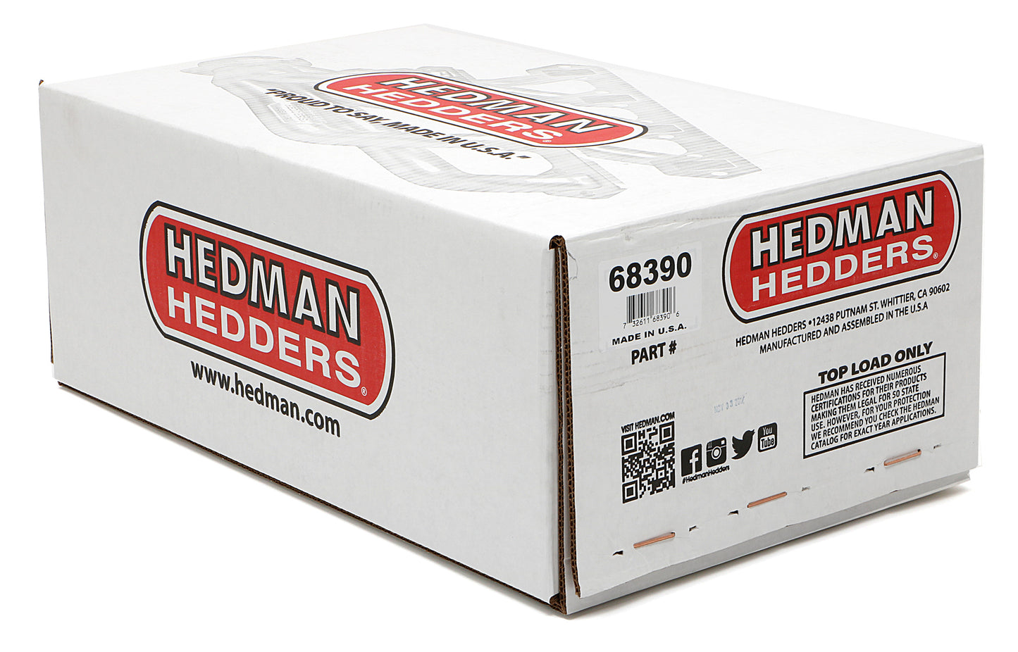 Hedman Hedders BLOCK HUGGER HEADERS (SUPER SHORTY); CHEVY SB 283-400; 1-1/2 IN. TUBES; UNCOATED 68390
