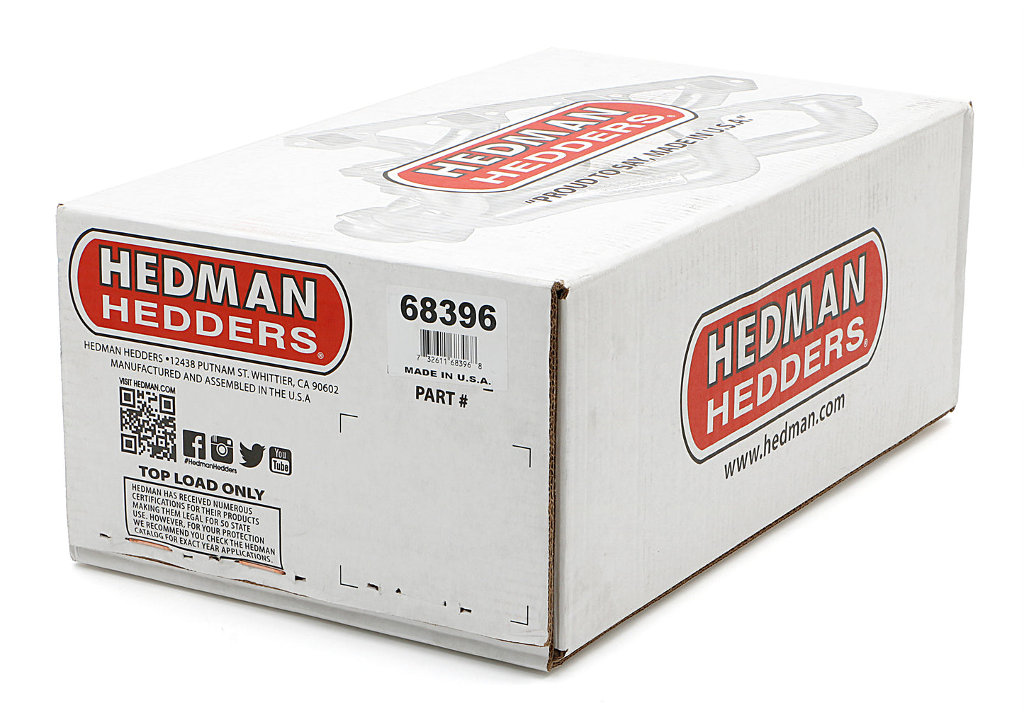 Hedman Hedders BLOCK HUGGER HEADERS (SUPER SHORTY); CHEVY SB 283-400; 1-1/2 IN. TUBES; HTC CERAMIC COATED 68396