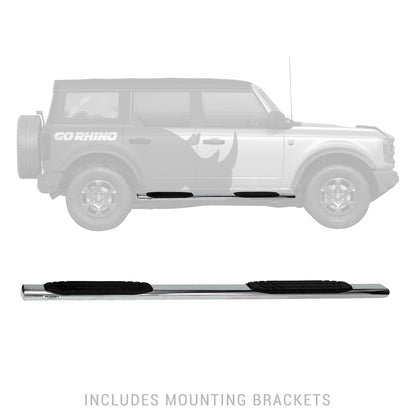 Go Rhino 684412971PS 4" OE Xtreme SideSteps With Mounting Bracket Kit Polished Stainless Steel