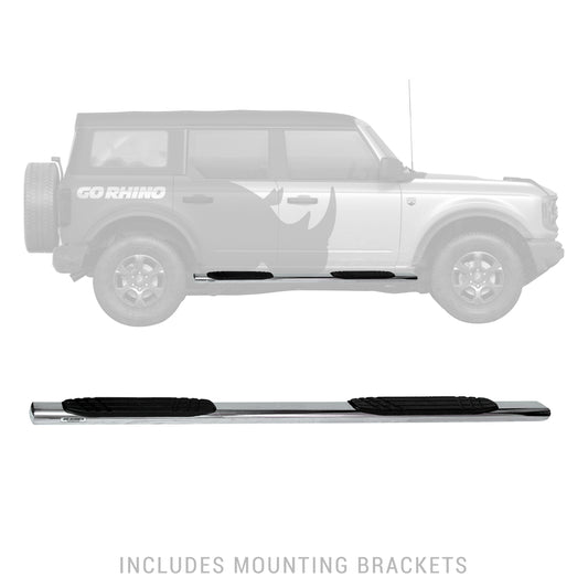Go Rhino 684412971PS 4" OE Xtreme SideSteps With Mounting Bracket Kit Polished Stainless Steel