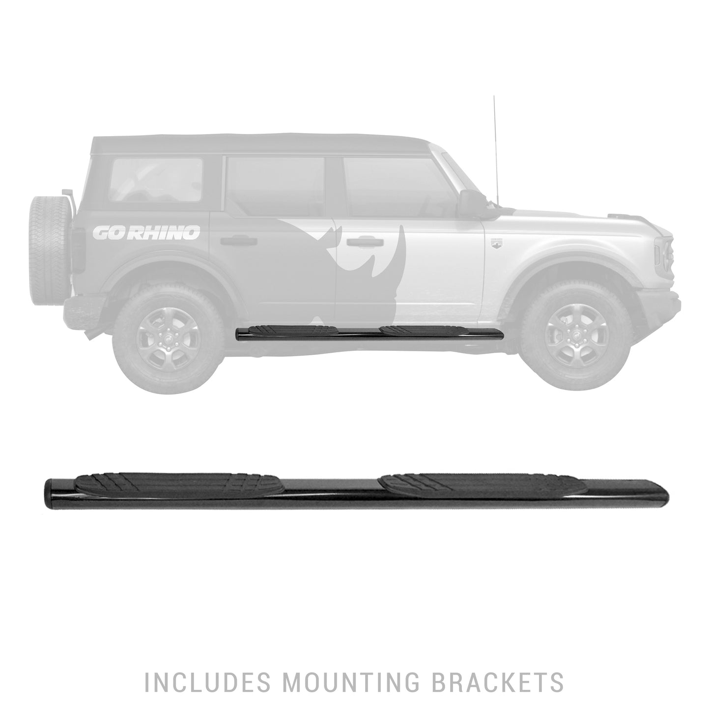 Go Rhino 684412971T 4" OE Xtreme SideSteps With Mounting Bracket Kit Textured Black