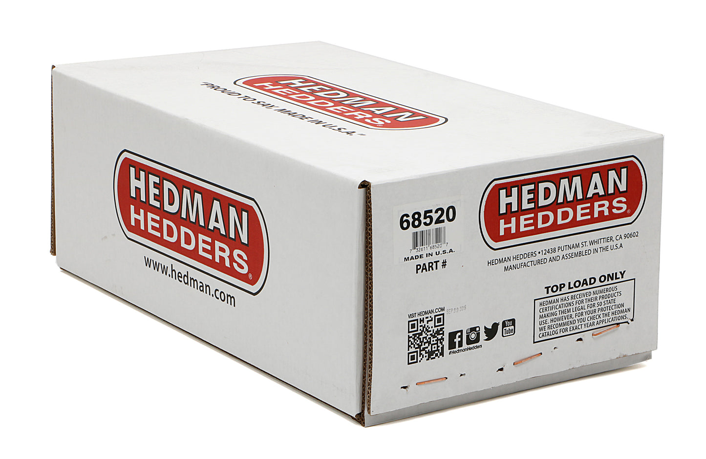 Hedman Hedders BLOCK HUGGER HEADERS; CHEVY LS SERIES; 1-1/2 IN. TUBES; UNCOATED 68520