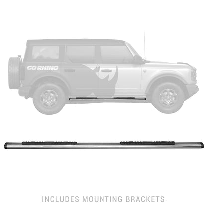 Go Rhino 685412971PS 5" OE Xtreme Low Profile SideSteps With Mounting Bracket Kit Polished Stainless Steel
