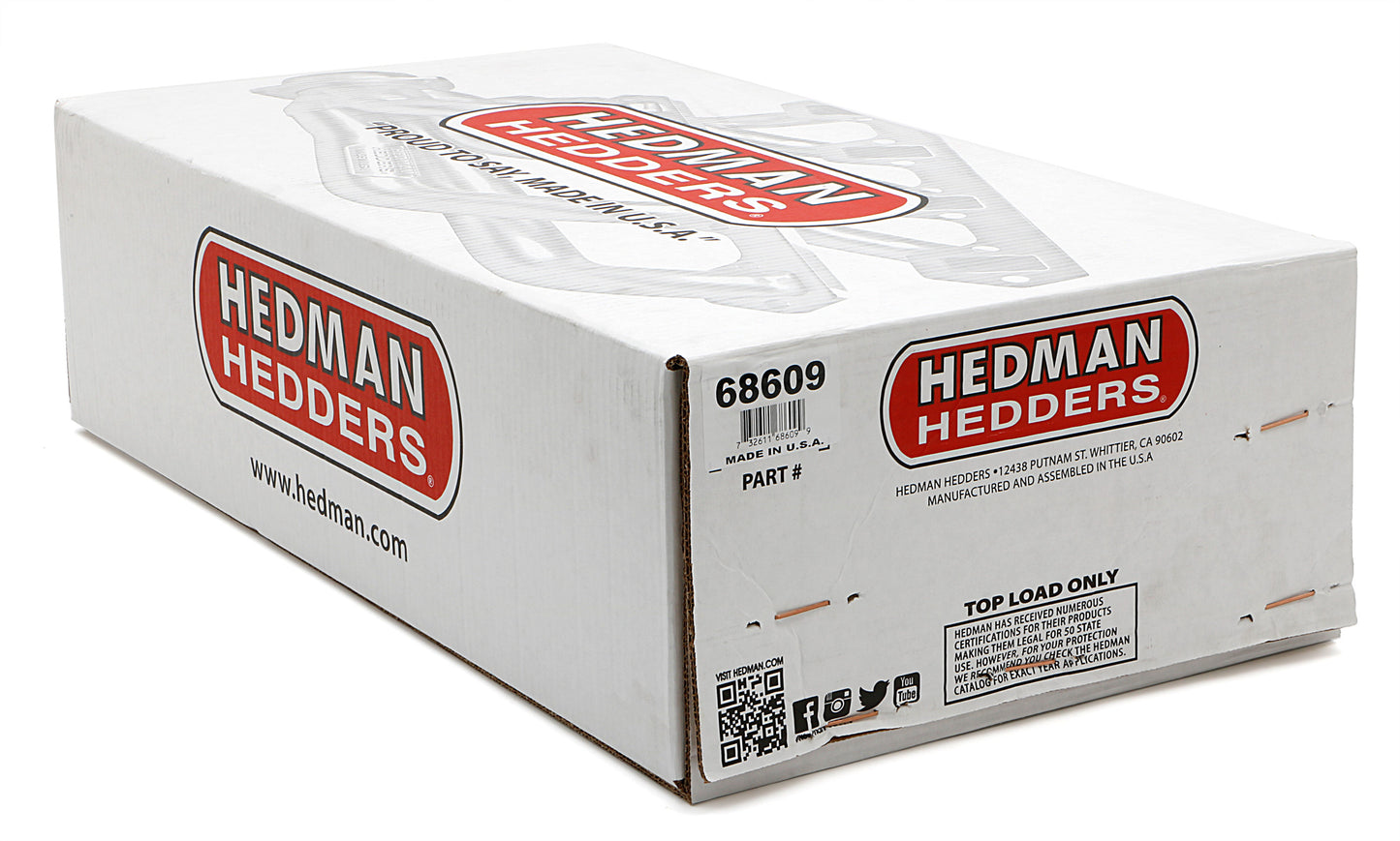 Hedman Hedders STANDARD UNCOATED HEADERS; 1-5/8 IN. TUBE DIA.; 3 IN. COLL.; MID-LENGTH DESIGN 68609