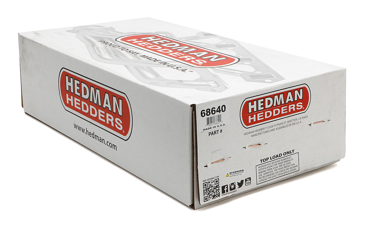 Hedman Hedders STANDARD UNCOATED HEADERS; 1-5/8 IN. TUBE DIA.; 3 IN. COLL.; MID-LENGTH DESIGN 68640