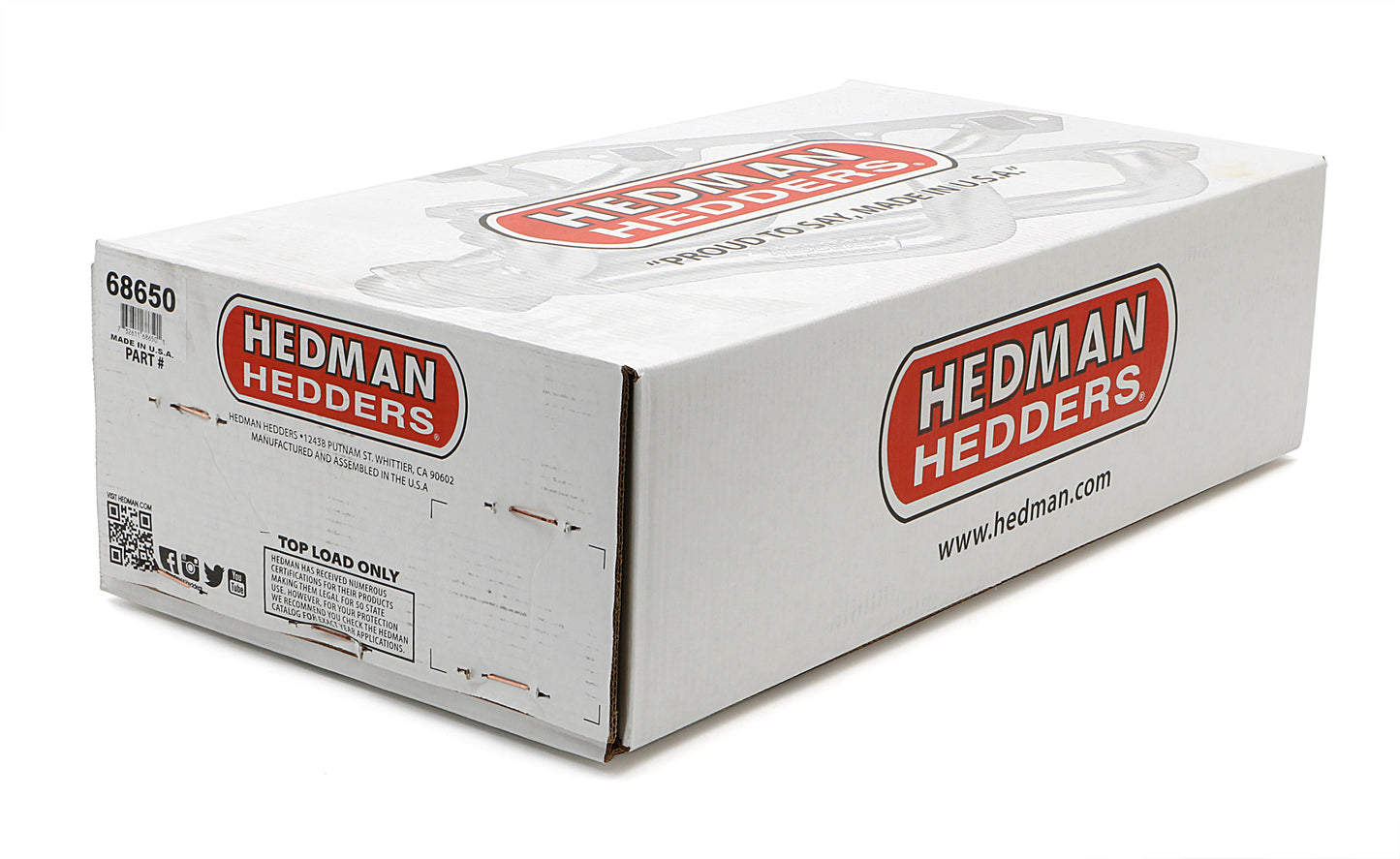 Hedman Hedders STANDARD UNCOATED HEADERS; 1-5/8 IN. TUBE DIA.; 3 IN. COLL.; MID-LENGTH DESIGN (FOR CLOSE RATIO STEERING BOXES) 68650
