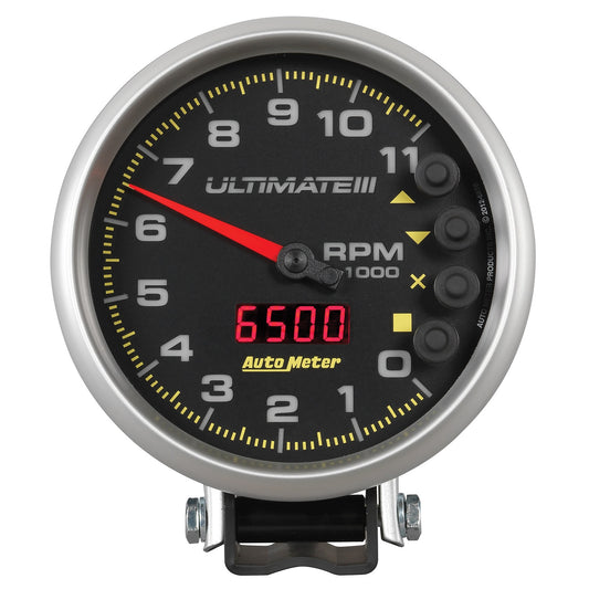 AutoMeter 5 in. TACHOMETER 0-11000 RPM PEDESTAL ULTIMATE III PLAYBACK BLACK 6888