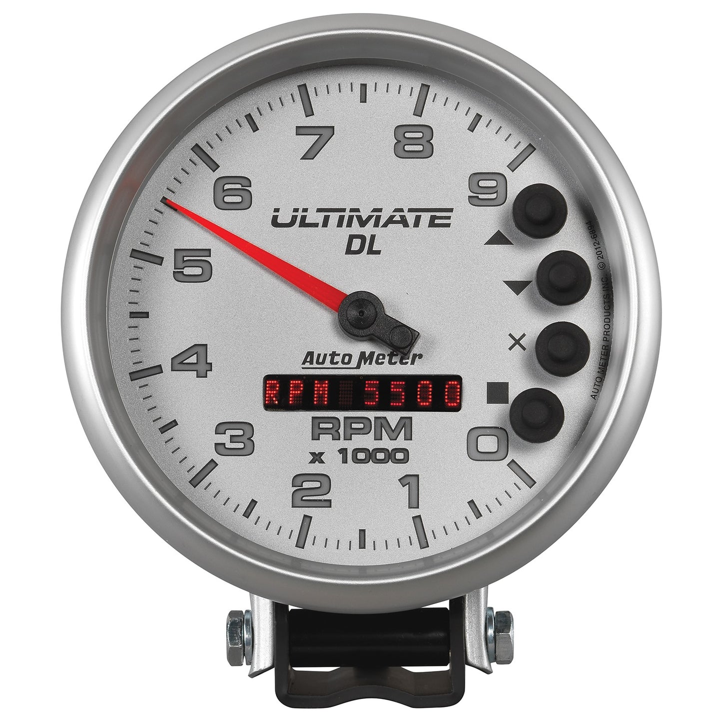 AutoMeter 5 in. TACHOMETER 0-9000 RPM PEDESTAL ULTIMATE DL PLAYBACK SILVER 6894