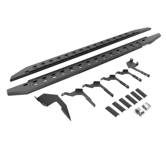 Go Rhino 69036880ST RB10 Slim Line Running Boards With Mounting Brackets Protective Bedliner Coating