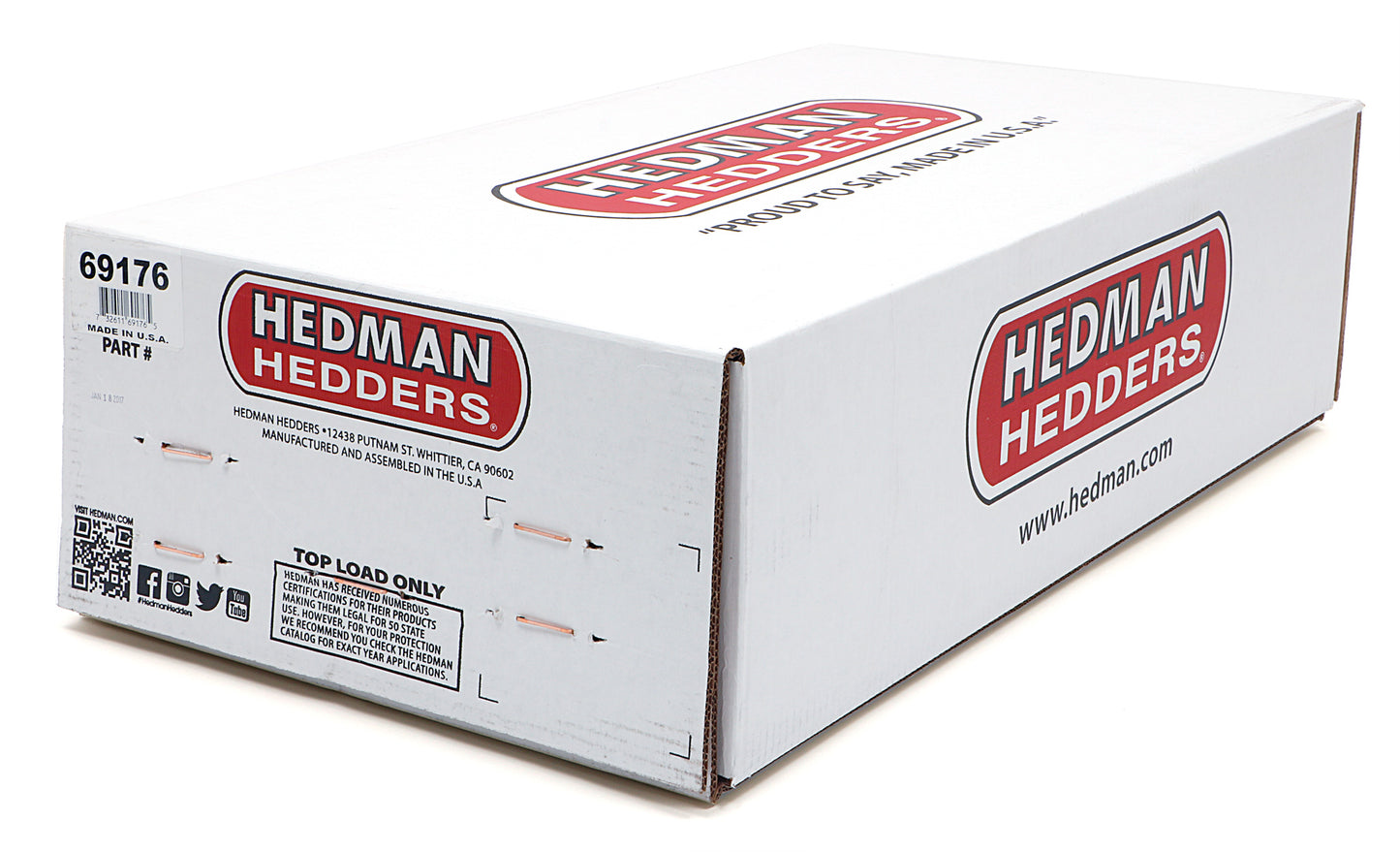 Hedman Hedders STANDARD HTC COATED HEADERS; 67-87 CHEVY C10/C20 WITH BB CHEVY; 1-3/4 IN. TUBE DIA; SQUARE PORT; 3 IN. COLL.; MID-LENGTH DESIGN 69176