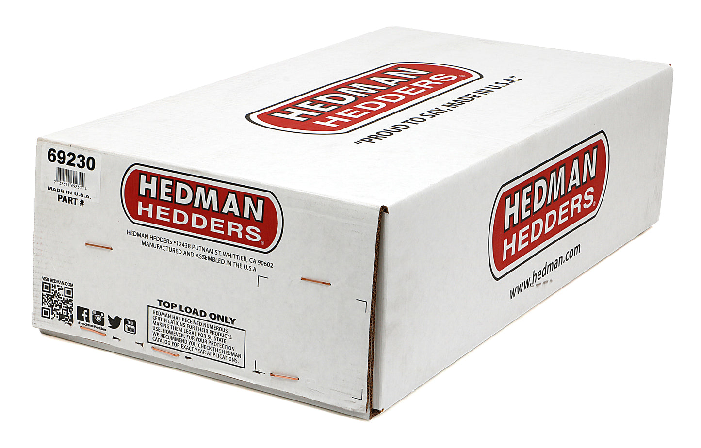 Hedman Hedders STANDARD UNCOATED HEADERS; 1-5/8 IN. TUBE DIA.; 3 IN. COLL.; FULL LENGTH DESIGN 69230