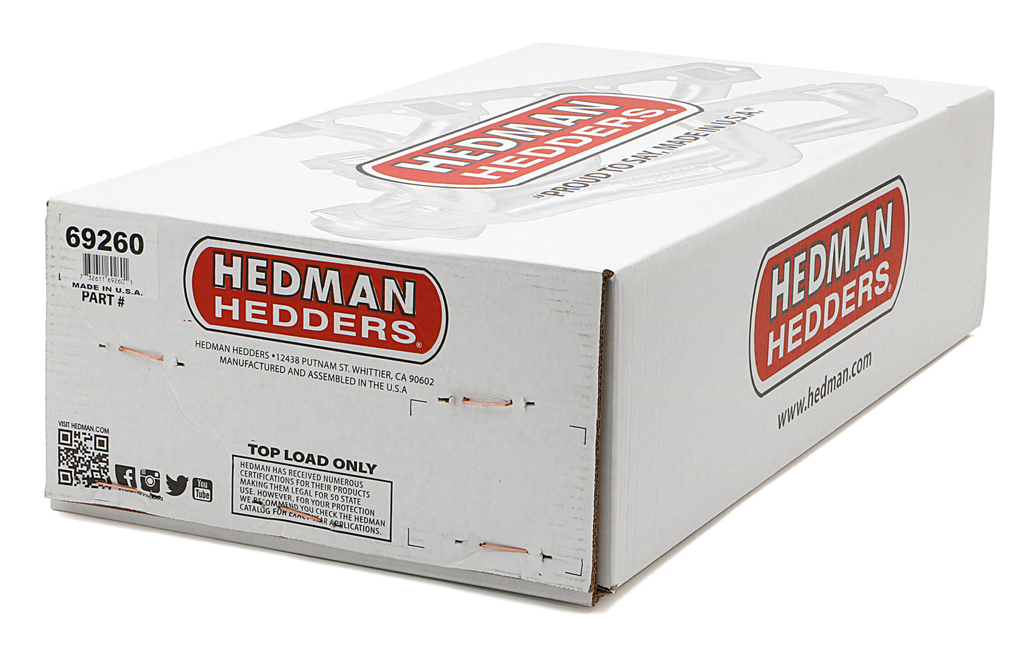 Hedman Hedders STANDARD UNCOATED HEADERS; 1-1/2 IN. TUBE DIA.; 3 IN. COLL.; FULL LENGTH DESIGN 69260