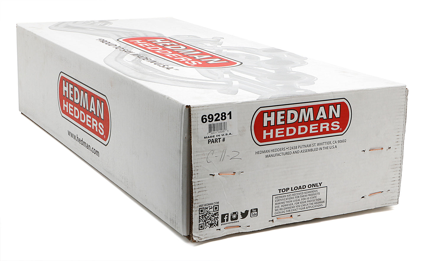 Hedman Hedders STANDARD UNCOATED HEADERS; 1-3/4 IN. TUBE DIA.; 3 IN. COLL.; FULL LENGTH DESIGN 69281