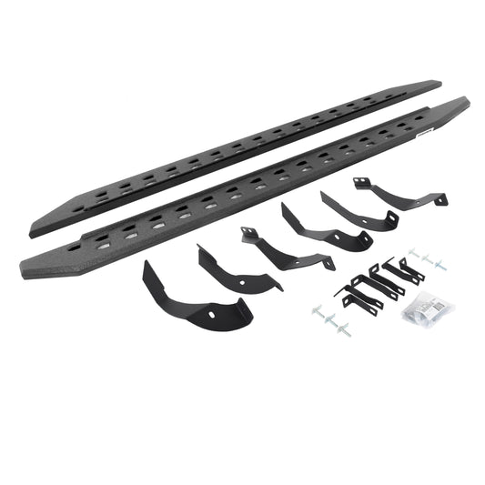 Go Rhino 69405187ST RB20 Slim Line Running Boards With Mounting Brackets Protective Bedliner Coating