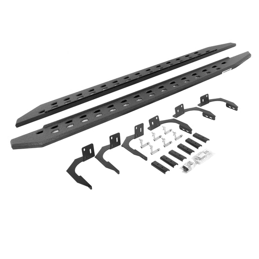 Go Rhino 69409980ST RB20 Slim Line Running Boards With Mounting Brackets Protective Bedliner Coating