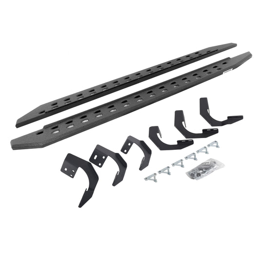 Go Rhino 69429980ST RB20 Slim Line Running Boards With Mounting Brackets Protective Bedliner Coating