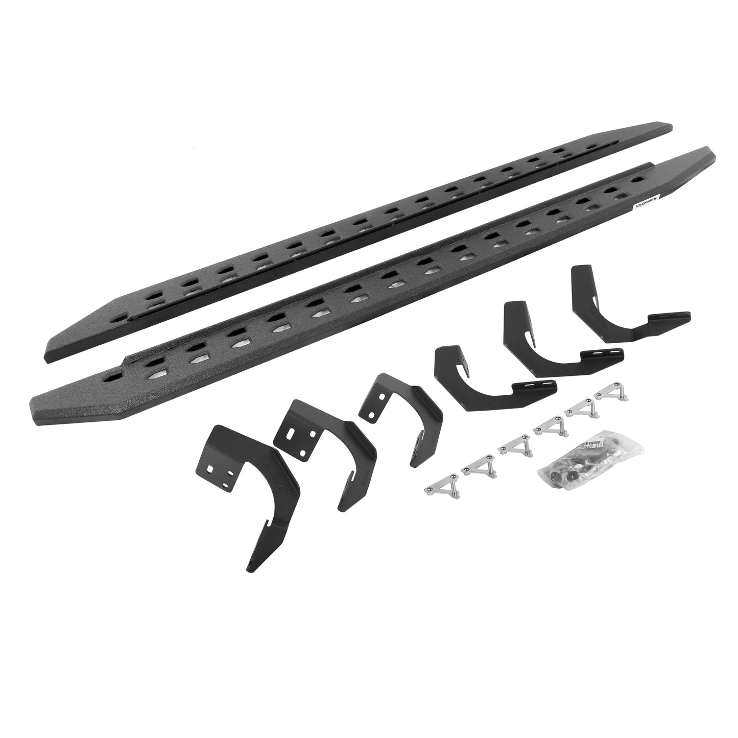 Go Rhino 69430687ST RB20 Slim Line Running Boards With Mounting Brackets Protective Bedliner Coating