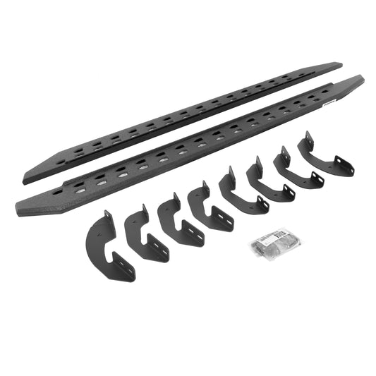Go Rhino 69443687ST RB20 Slim Line Running Boards With Mounting Brackets Protective Bedliner Coating