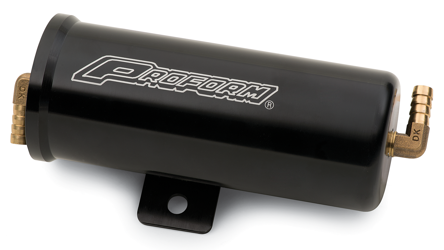 Proform Radiator Overflow Canister; Billet Aluminum; Universal; PROFORM; Anodized Black 69527