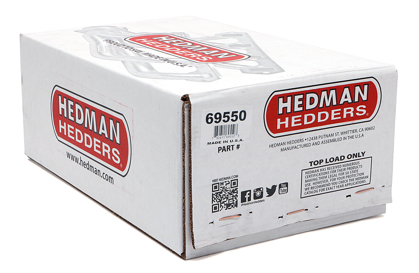 Hedman Hedders STANDARD UNCOATED ENGINE SWAP HEADERS; 1-1/2 IN. TUBE DIA.; 2-1/2 IN. COLL.; SHORTY DESIGN 69550