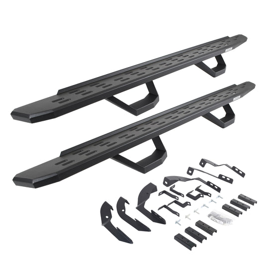 Go Rhino 6960428020PC RB30 Running Boards With Mounting Brackets & 2 Pairs Of Drops Steps Kit Textured Black