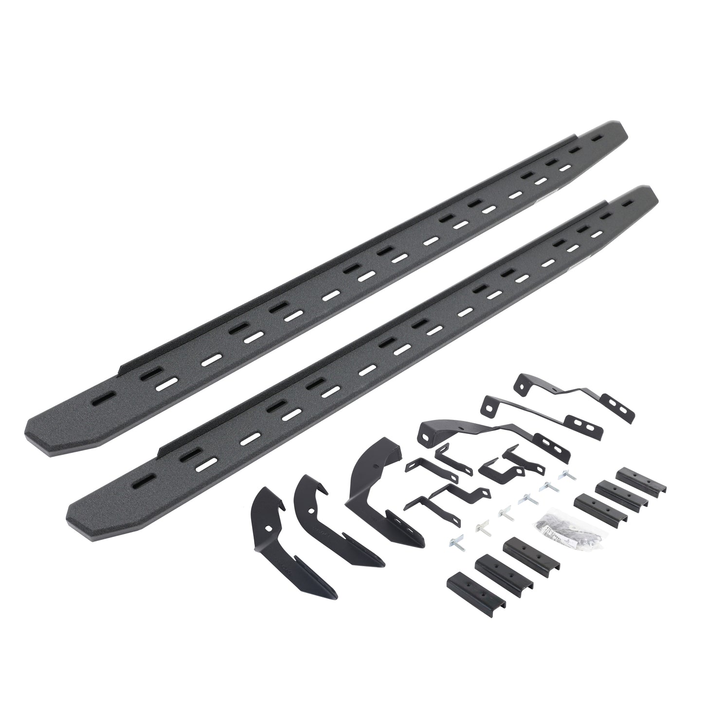 Go Rhino 69604280ST RB30 Slim Line Running Boards With Mounting Bracket Kit Protective Bedliner Coating