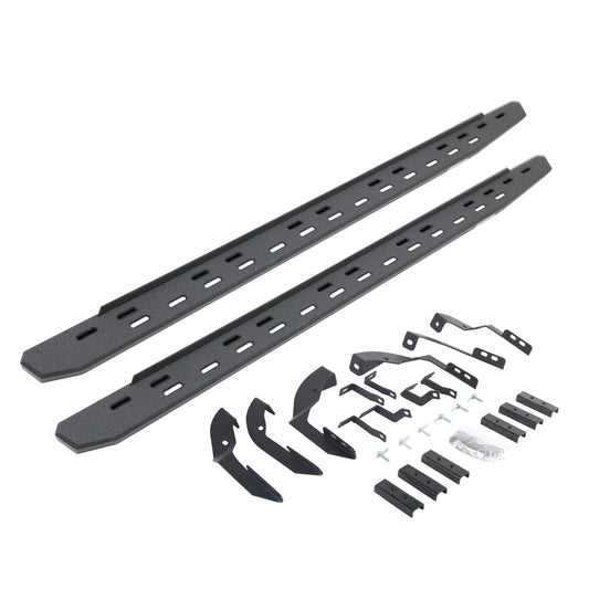 Go Rhino 69604280ST RB30 Slim Line Running Boards With Mounting Bracket Kit Protective Bedliner Coating