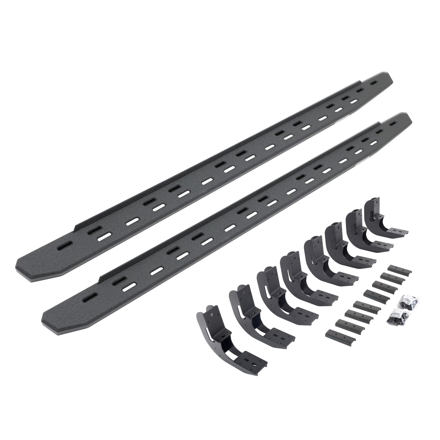 Go Rhino 69604880ST RB30 Slim Line Running Boards With Mounting Bracket Kit Protective Bedliner Coating