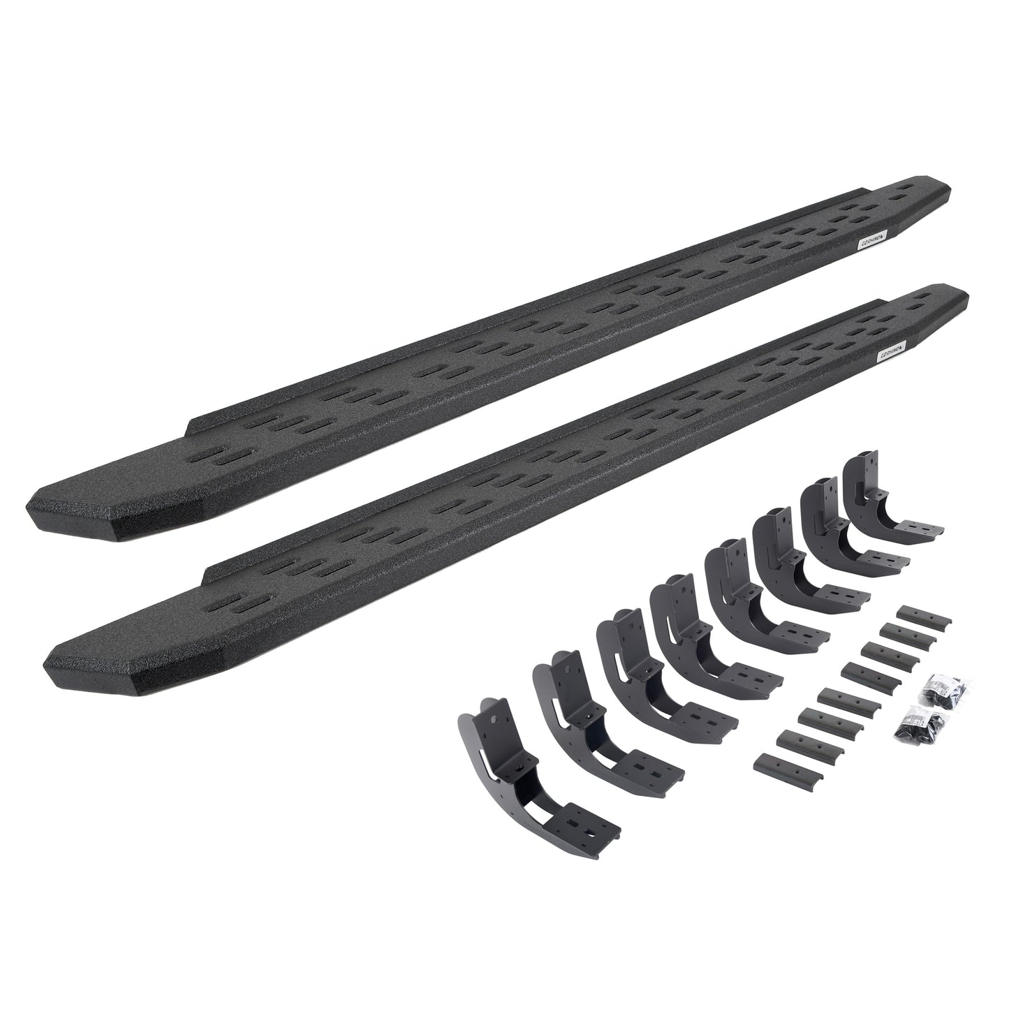 Go Rhino 69604880T RB30 Running Boards With Mounting Bracket Kit Protective Bedliner Coating