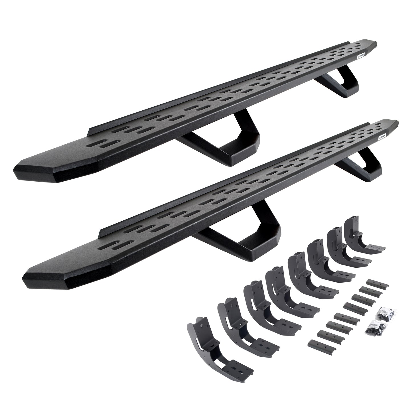 Go Rhino 6960488720PC RB30 Running Boards With Mounting Brackets & 2 Pairs Of Drops Steps Kit Textured Black