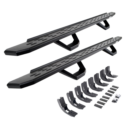 Go Rhino 6960488720PC RB30 Running Boards With Mounting Brackets & 2 Pairs Of Drops Steps Kit Textured Black