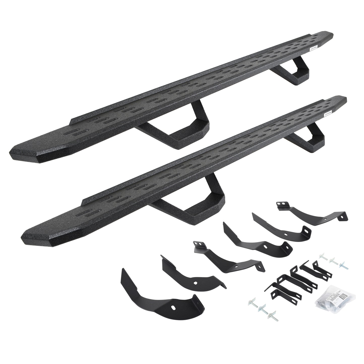 Go Rhino 6960518720T RB30 Running Boards With Mounting Brackets & 2 Pairs Of Drops Steps Kit Protective Bedliner Coating