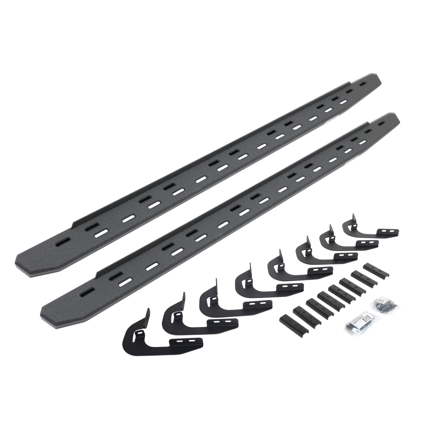 Go Rhino 69605880ST RB30 Slim Line Running Boards With Mounting Bracket Kit Protective Bedliner Coating