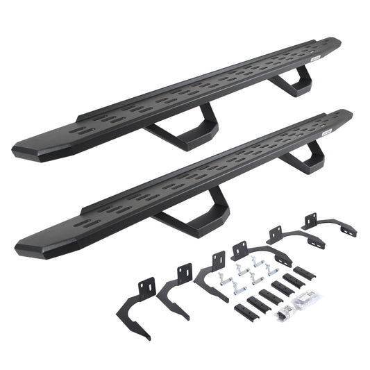 Go Rhino 6960998020PC RB30 Running Boards With Mounting Brackets & 2 Pairs Of Drops Steps Kit Textured Black