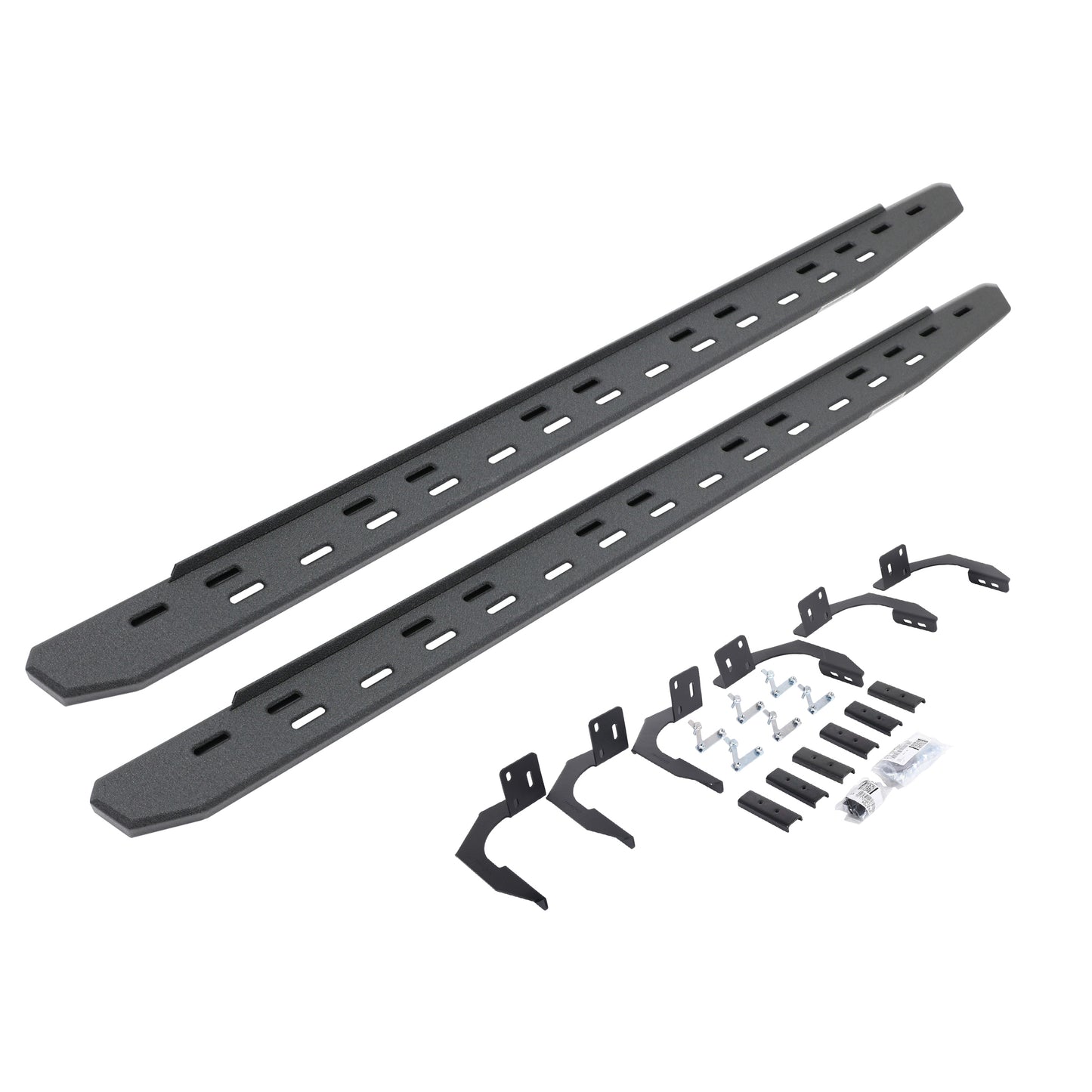 Go Rhino 69609980ST RB30 Slim Line Running Boards With Mounting Bracket Kit Protective Bedliner Coating