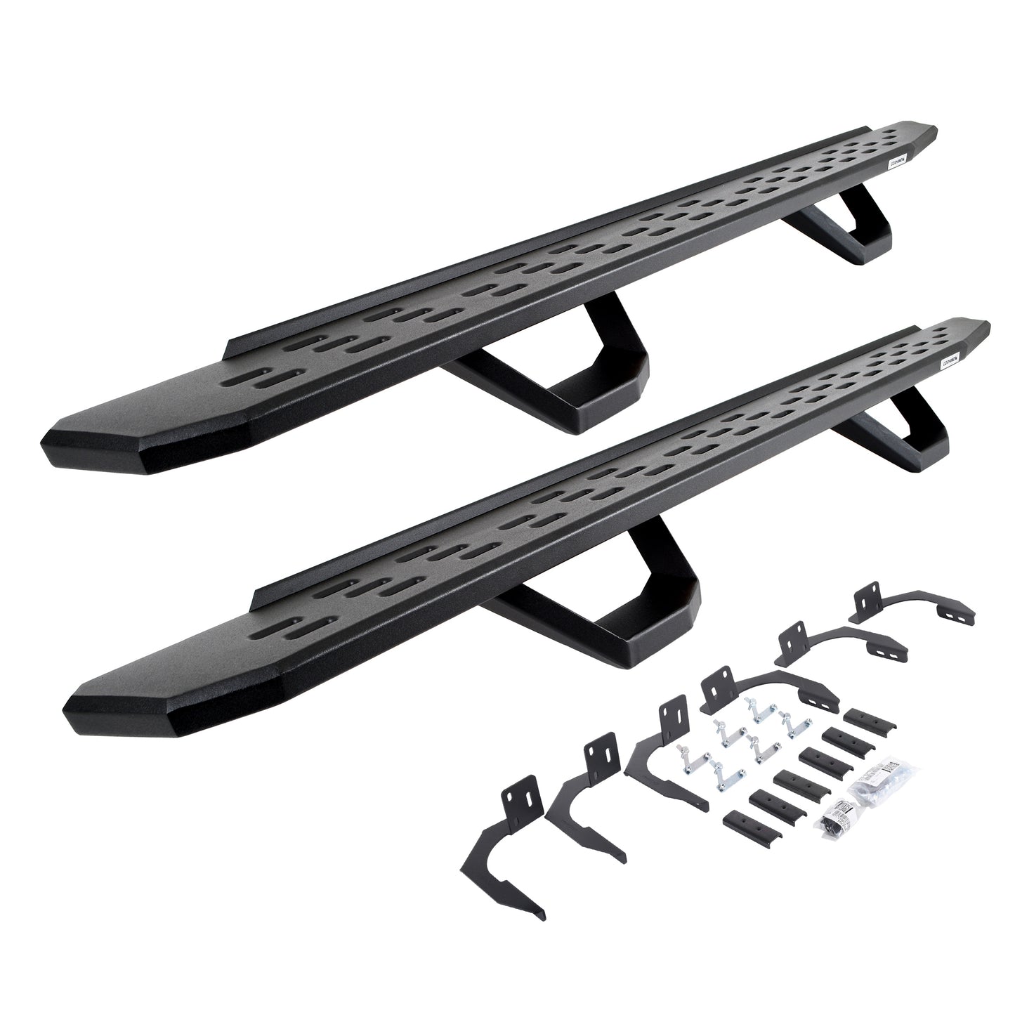Go Rhino 6961068720PC RB30 Running Boards With Mounting Brackets & 2 Pairs Of Drops Steps Kit Textured Black