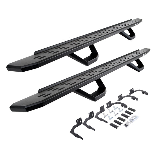 Go Rhino 6961068720PC RB30 Running Boards With Mounting Brackets & 2 Pairs Of Drops Steps Kit Textured Black